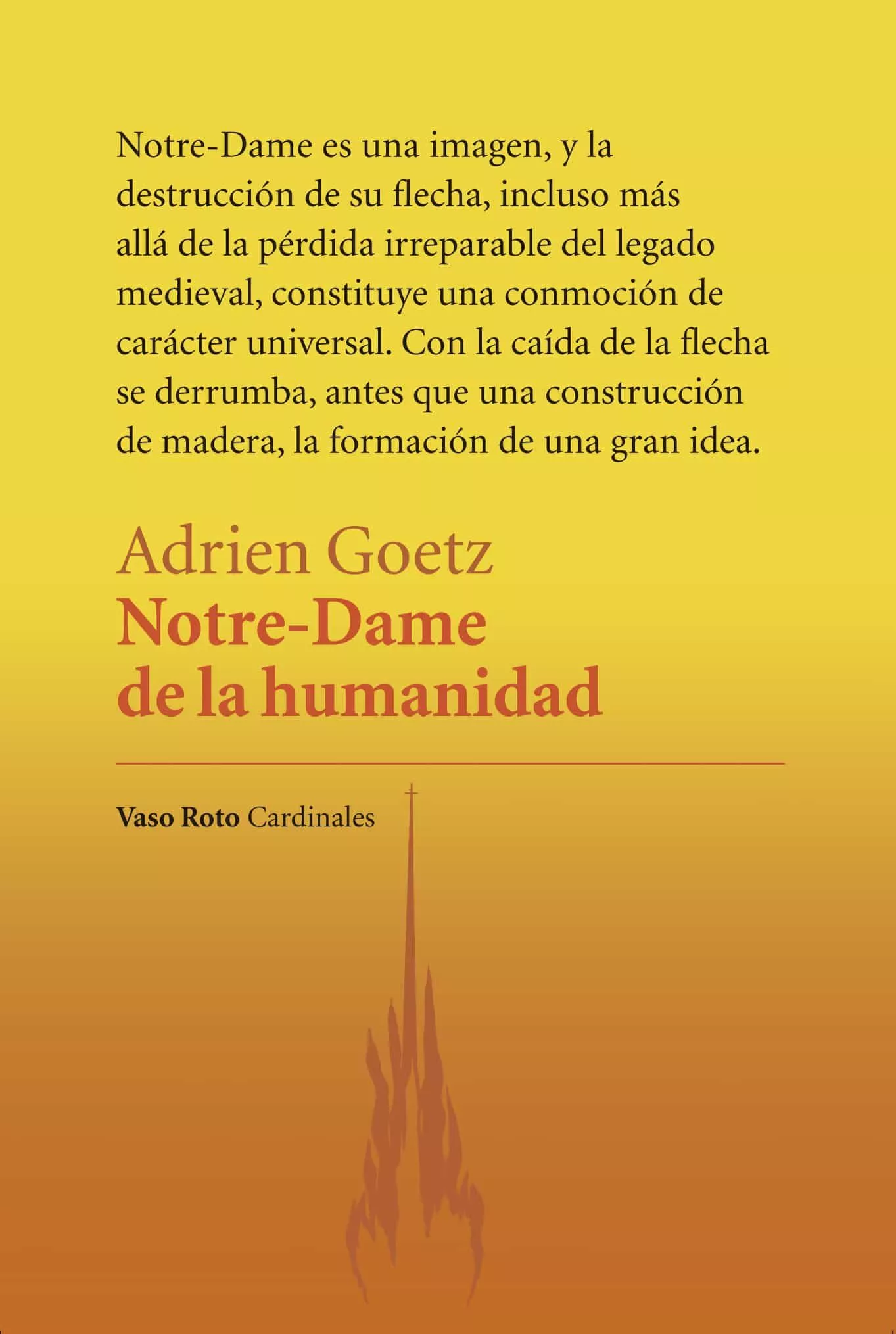 Portada del Libro Notre-Dame De La Humanidad de Adrien Goetz - 9788412103809