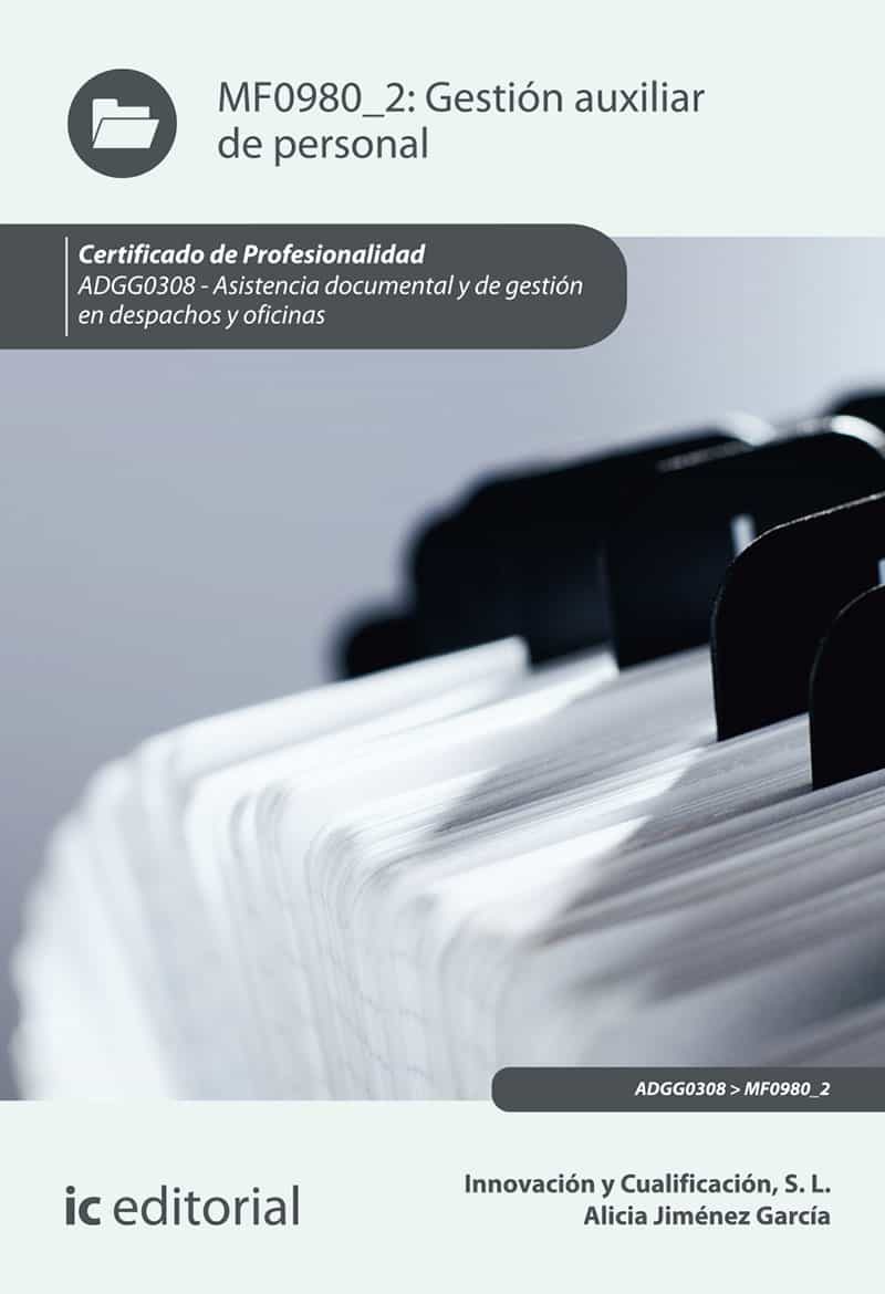 Portada del Libro (I.B.D.) Adgg0308 Gestión Auxiliar De Personal. Asistencia Docume Ntal de Alicia Jimenez Garcia - 9788491987352