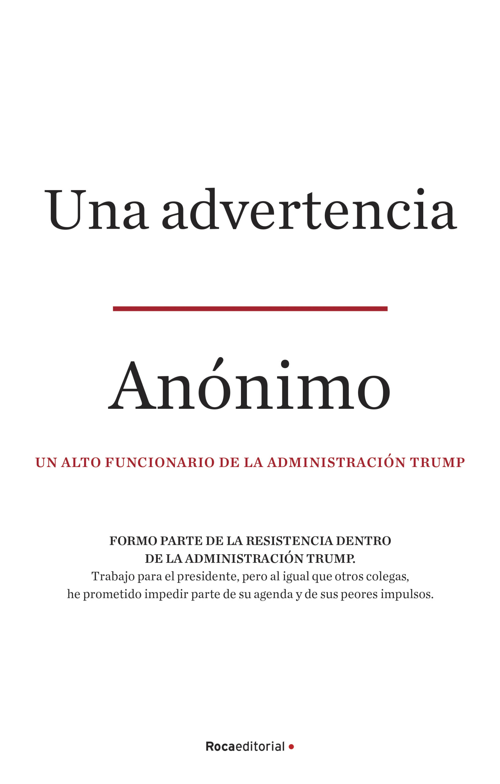 Portada del Libro Una Advertencia de Anonimo - 9788418249129
