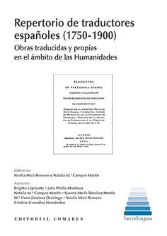Portada del Libro Repertorio De Traductores Españoles (1750-1900) de Brigitte Lepinette - 9788490456347