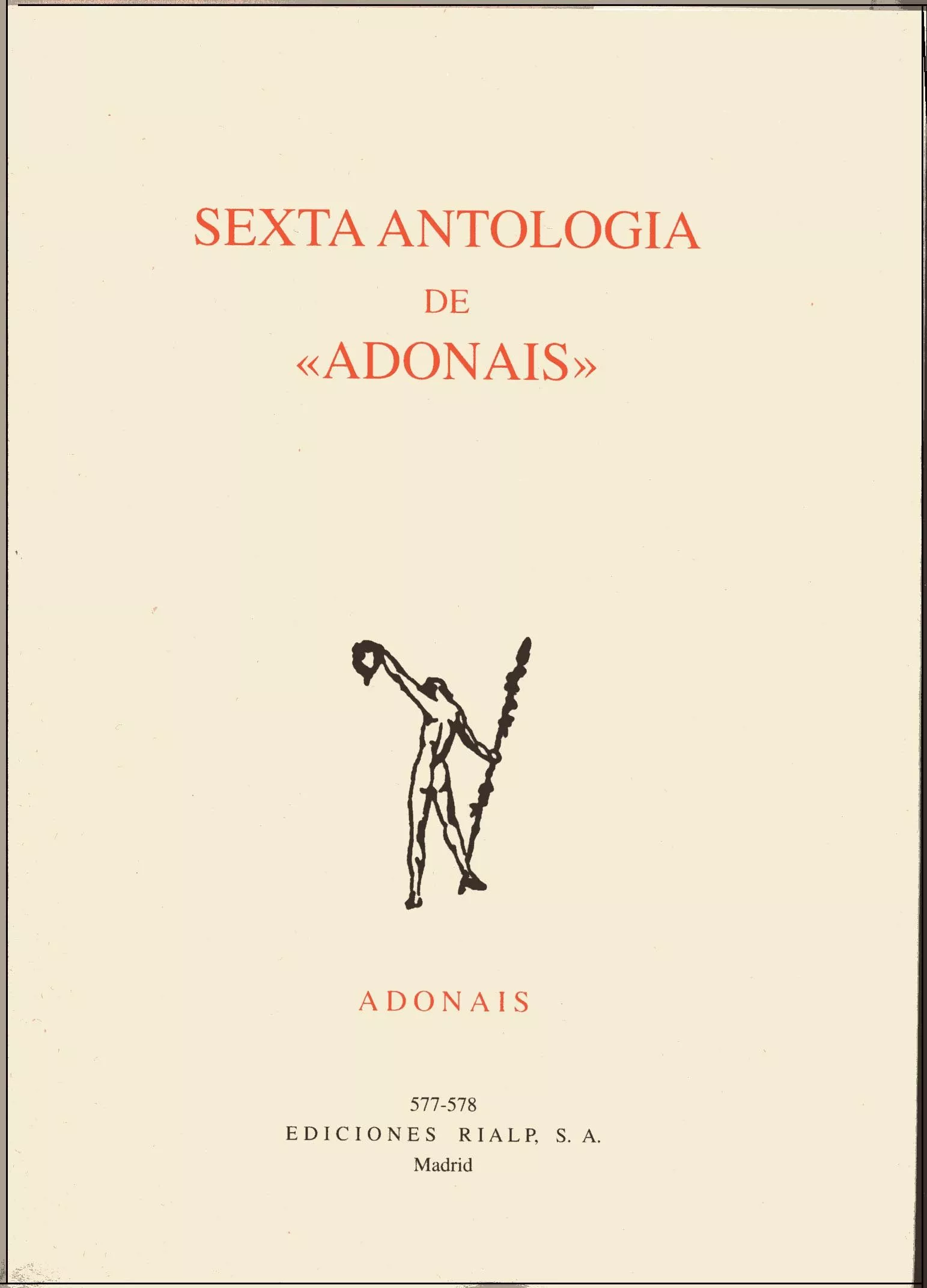 Portada del Libro Sexta Antologia De Adonis de Carmelo Guillen Acosta - 9788432135231