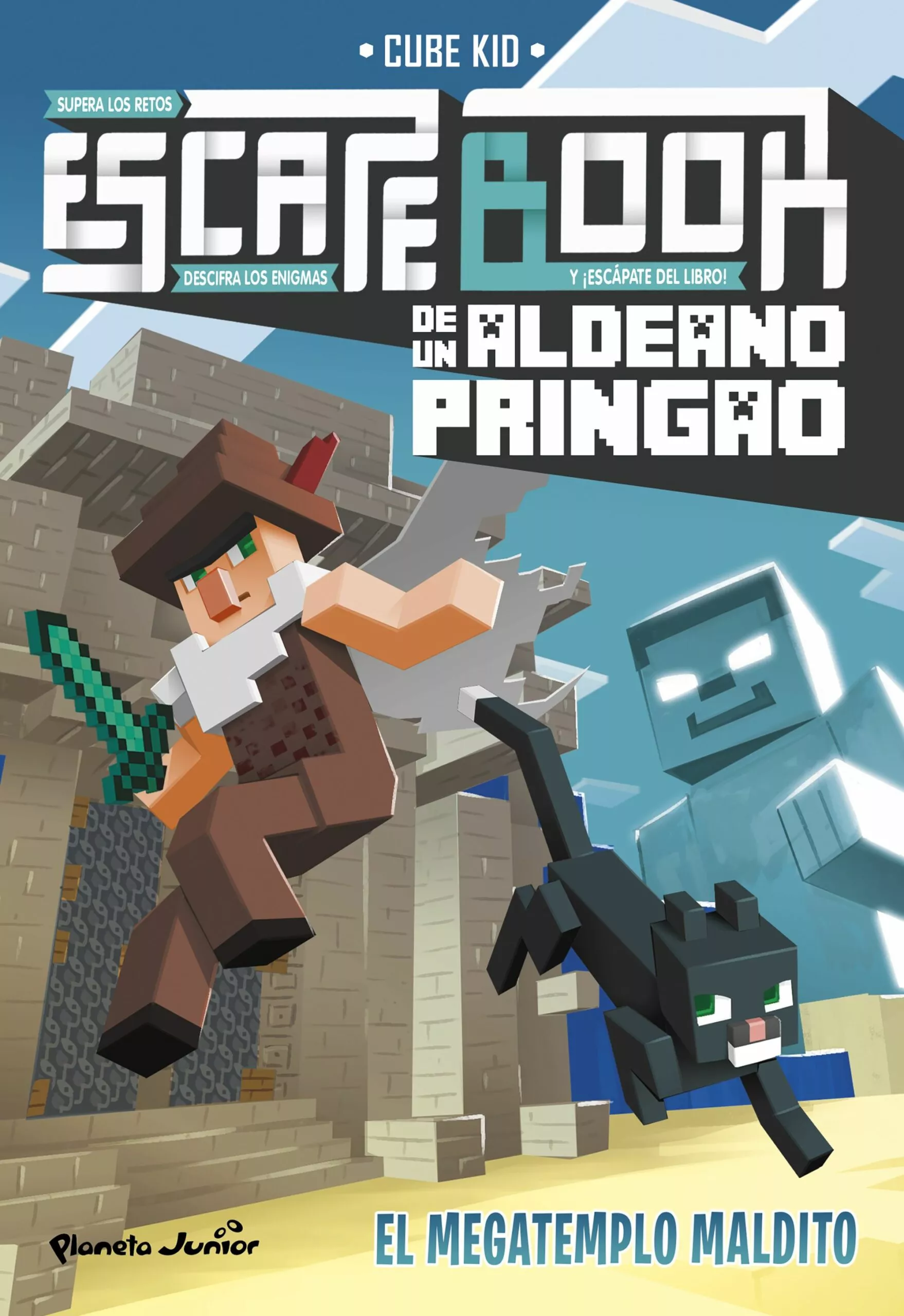 Portada del Libro Escape Book De Un Aldeano Pringao. El Megatemplo Maldito de Cube Kid - 9788408223375