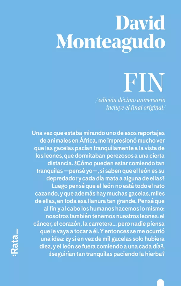 Portada del Libro Fin de David Monteagudo - 9788416738557