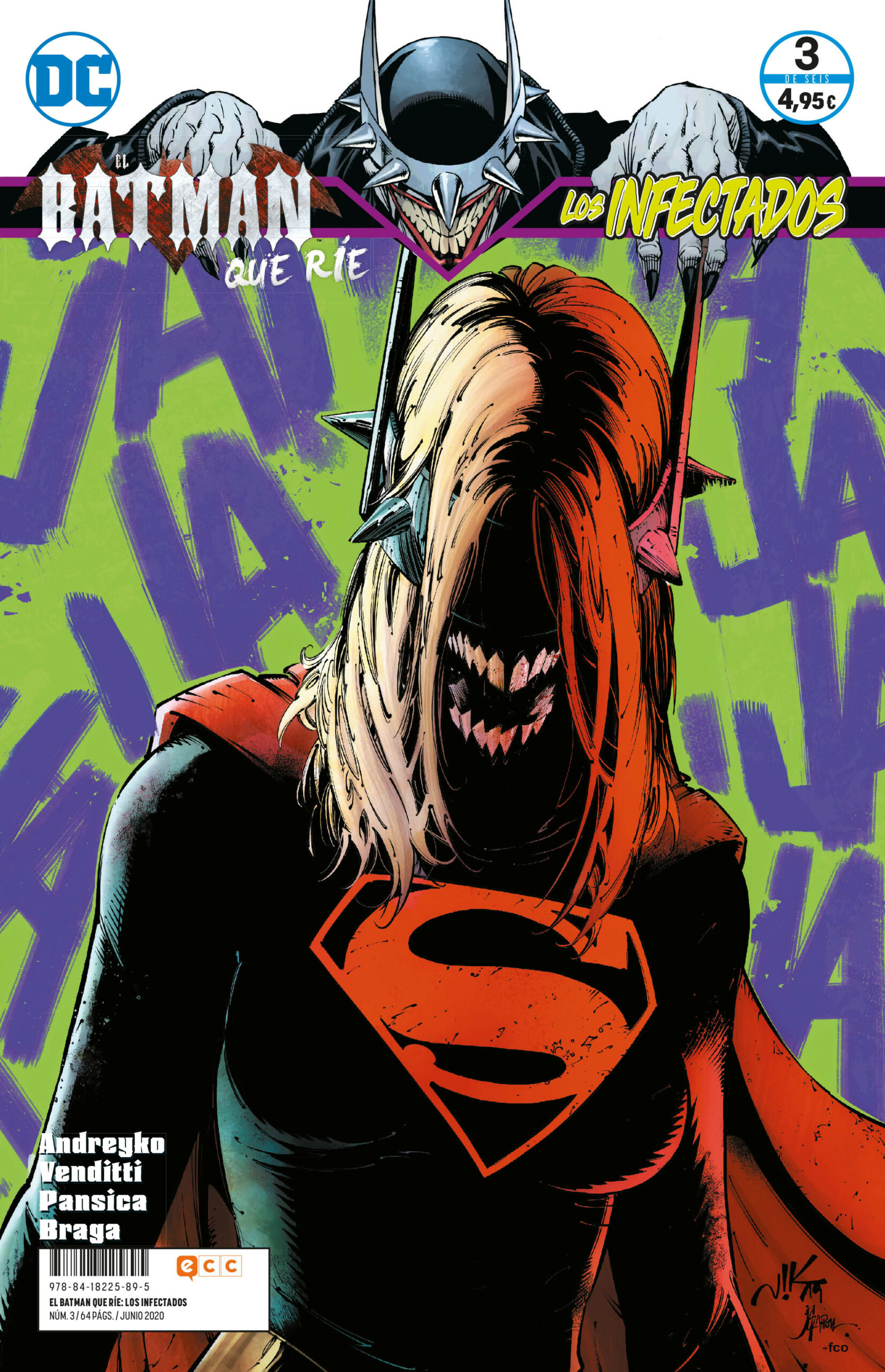 Portada del Libro El Batman Que Rie: Los Infectados Nº 3 (De 6) de Eduardo Pansica - 9788418225895