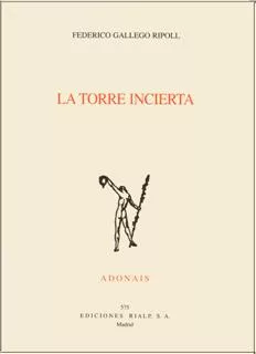 Portada del Libro La Torre Incierta de Federioc Gallego Ripoll - 9788432135217