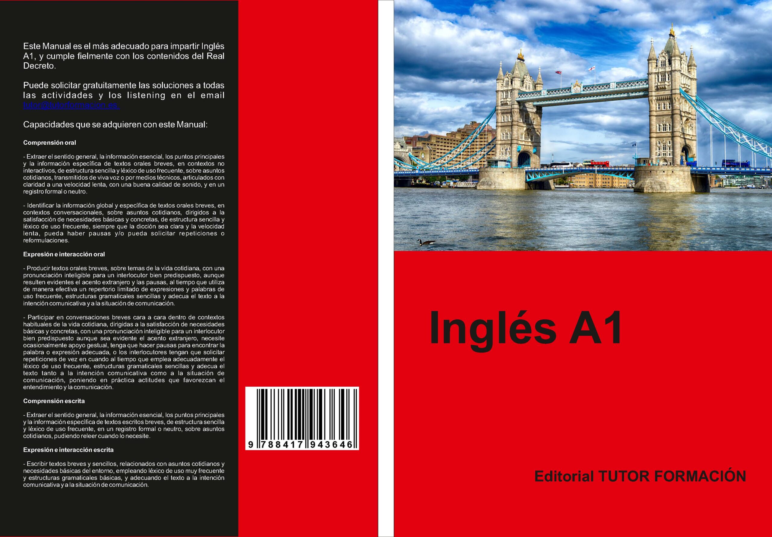 Portada del Libro Ingles A1 de Fernando Muñoz Ortiz - 9788417943646