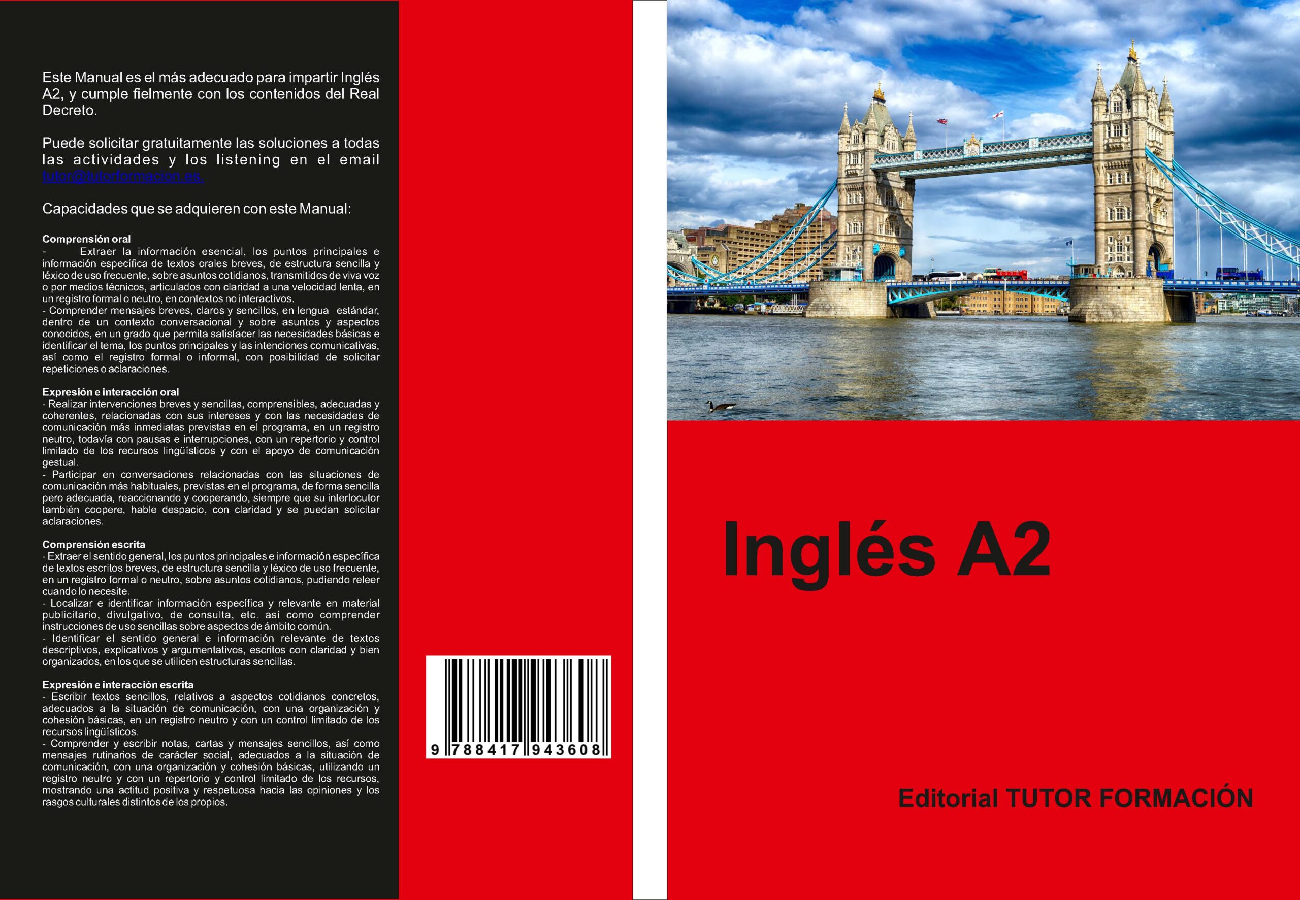 Portada del Libro Ingles A2 de Fernando Muñoz Ortiz - 9788417943608