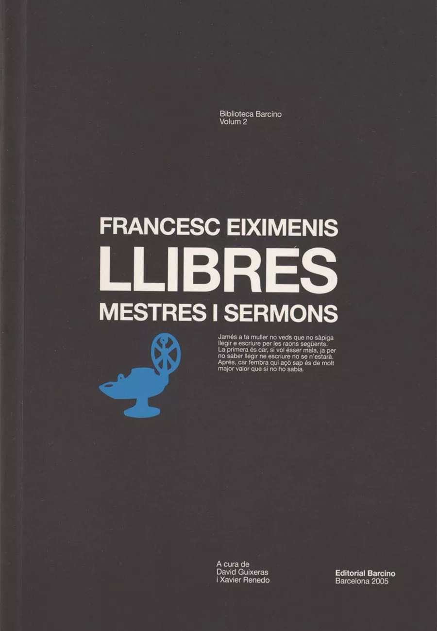Portada del Libro Llibres Mestres I Sermons de Francesc Eiximenis - 9788472267176