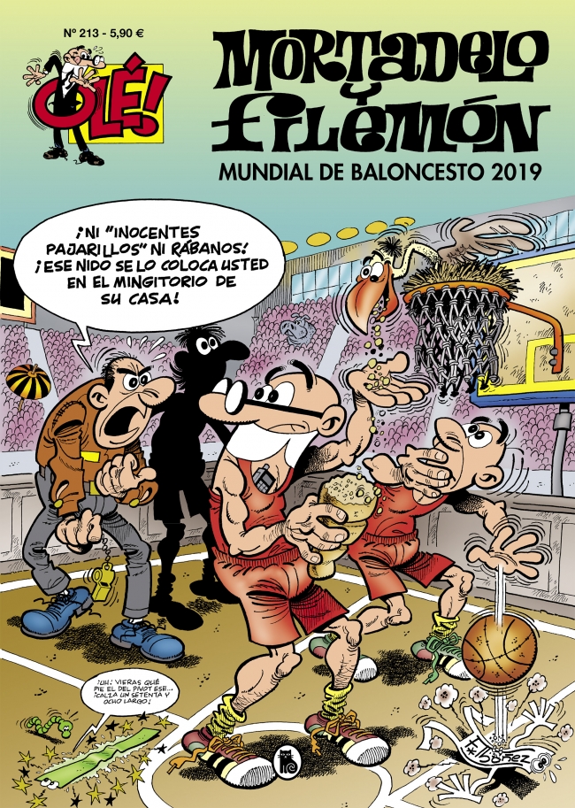 Portada del Libro Mundial De Baloncesto 2019 (Ole! Mortadelo 213) de Francisco Ibañez - 9788402423641