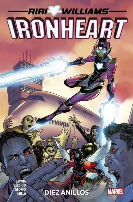 Portada del Libro Riri Williams: Ironheart 2: Diez Anillos de Geoffo Vecchio - 9788413343389