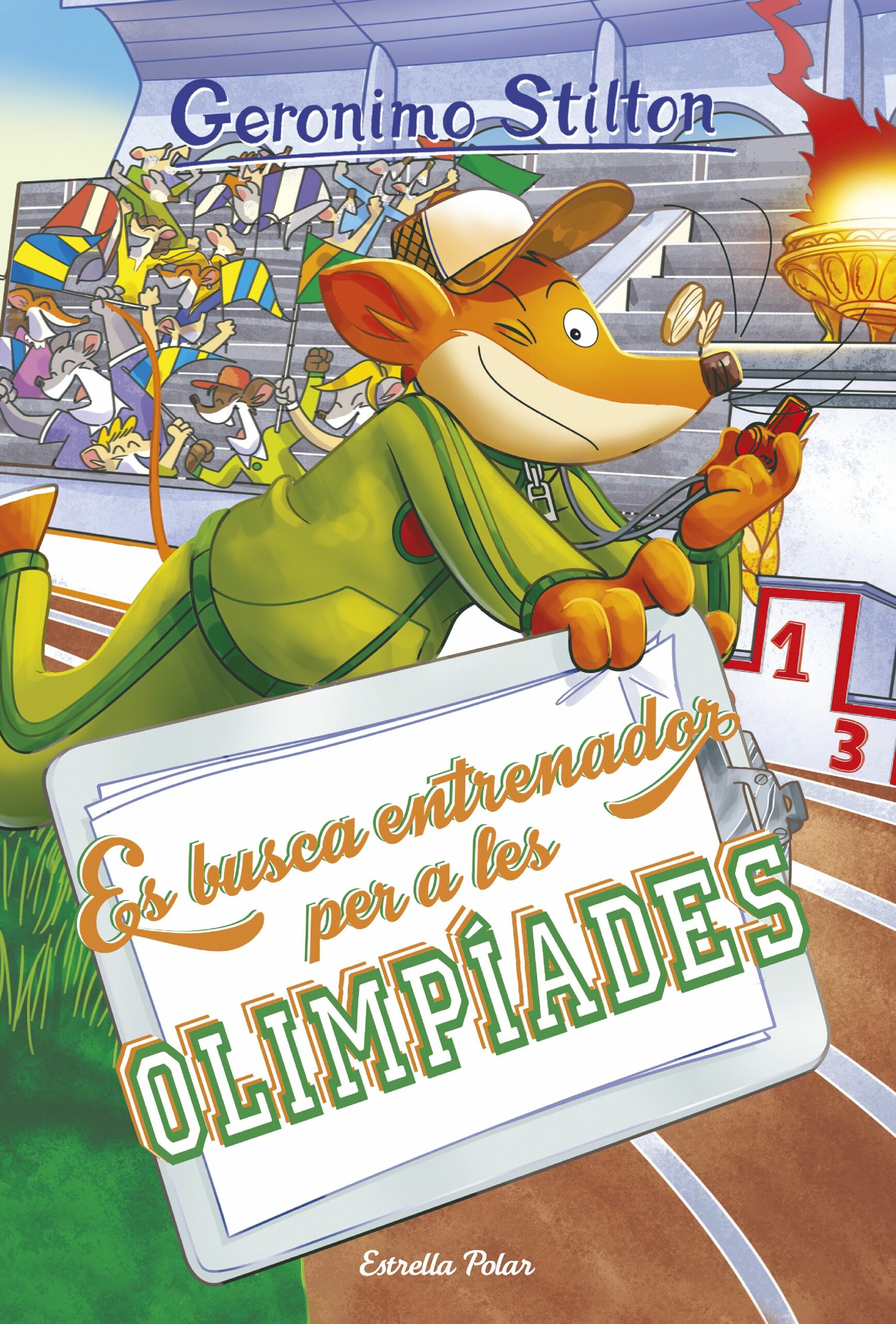 Portada del Libro Es Busca Entrenador Per A Les Olimpíades de Geronimo Stilton - 9788418134883
