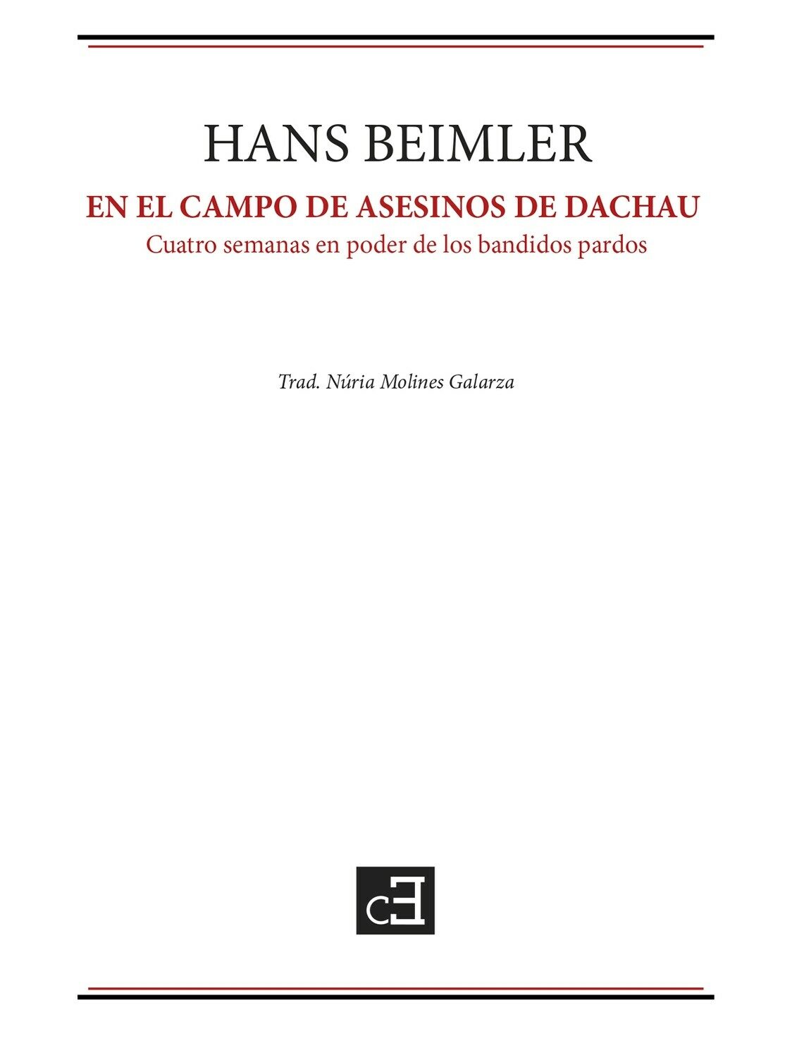 Portada del Libro En El Campo De Asesinos De Dachau de Hans Beimler - 9788494872655