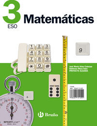 Portada del Libro Matematicas 3 (3º E.S.O.) de Ildefonso Maza Saez - 9788421621400