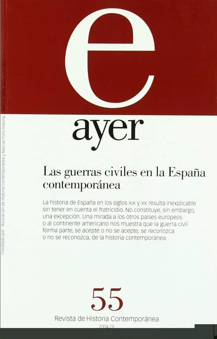 Portada del Libro Ayer Nº 55: Revista De Historia Contemporanea (2004): Las Guerras Civi de Jordi Canal - 9788495379979