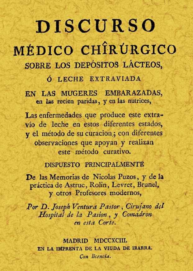 Portada del Libro Discurso Medico Chirurgico (Ed. Facsimil) de Joseph Ventura Pastor - 9788497612494