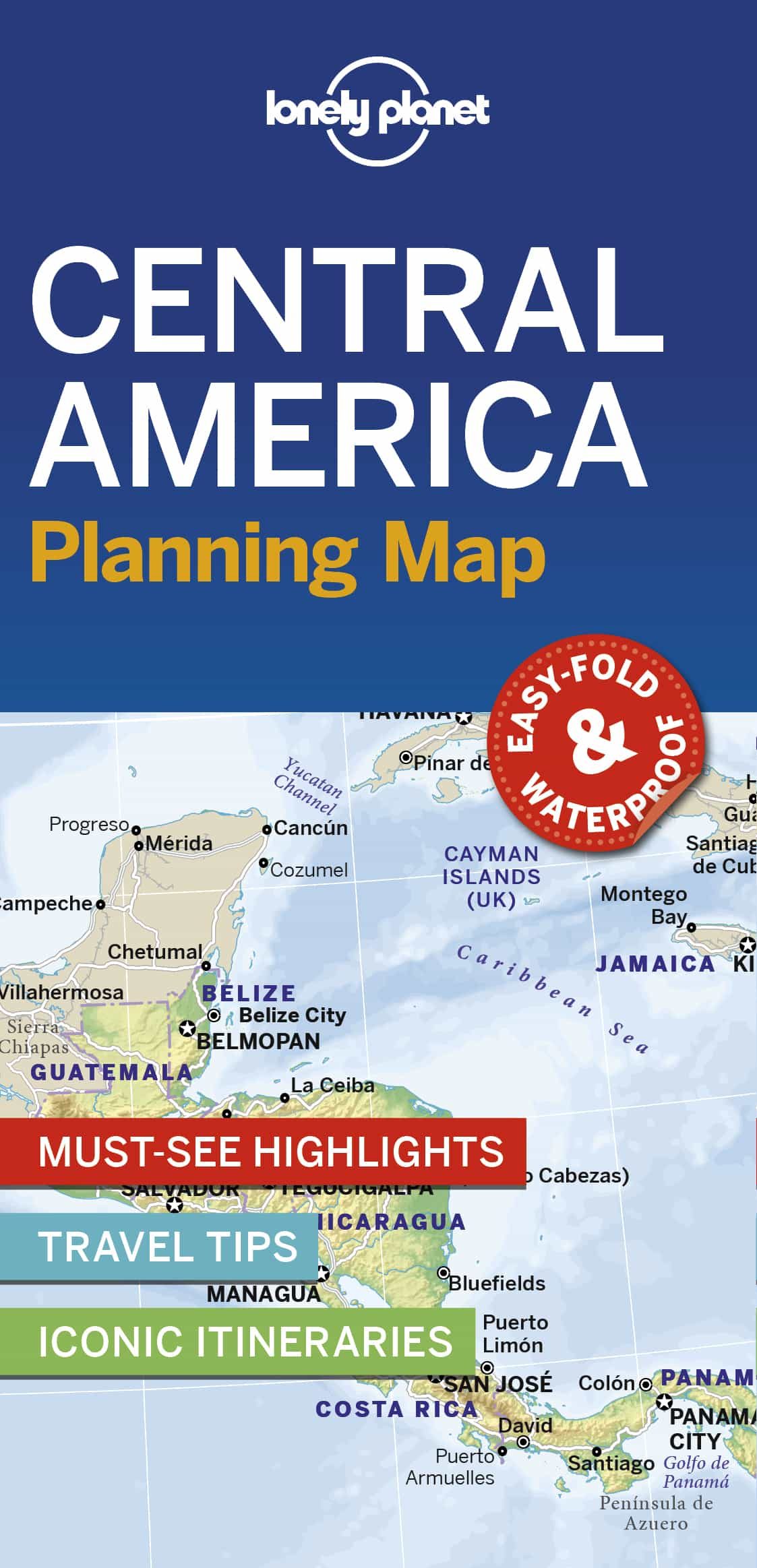 Portada del Libro Lonely Planet Central America Planning Map 1 2019 de - 9781788685924