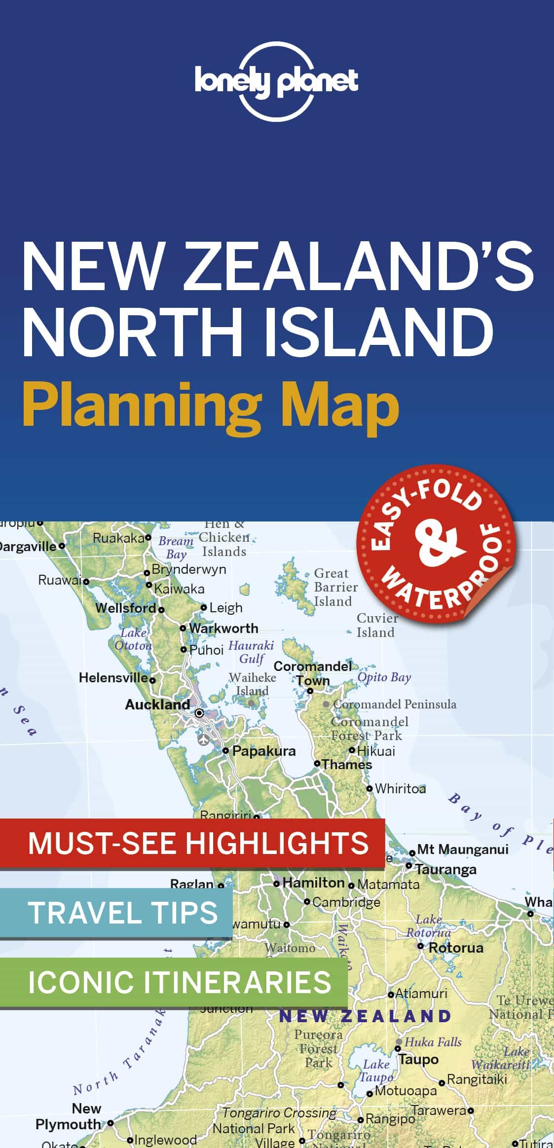Portada del Libro Lonely Planet New Zealands North Island Planning Map 1 2019 de - 9781788685986