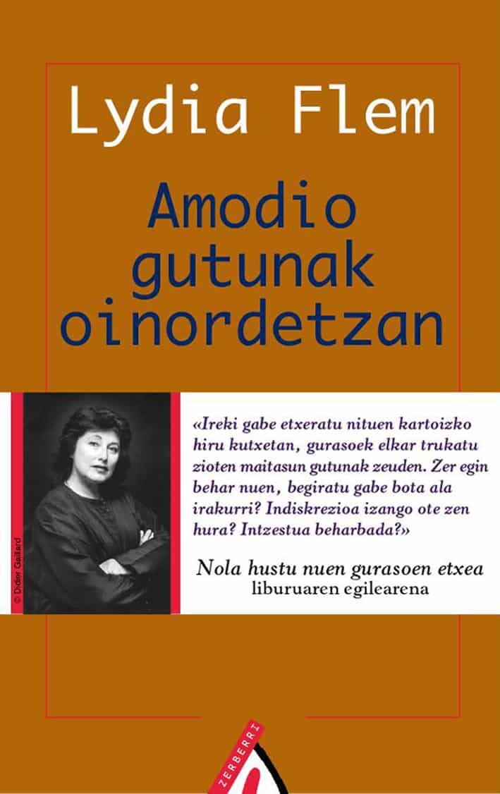 Portada del Libro Amodio Gutunak Oinordetzan de Lydia Flem - 9788496643703