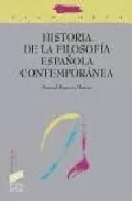 Portada del Libro Historia De La Filosofía Española Contemporanea de Manuel Suances Marcos - 9788497564175
