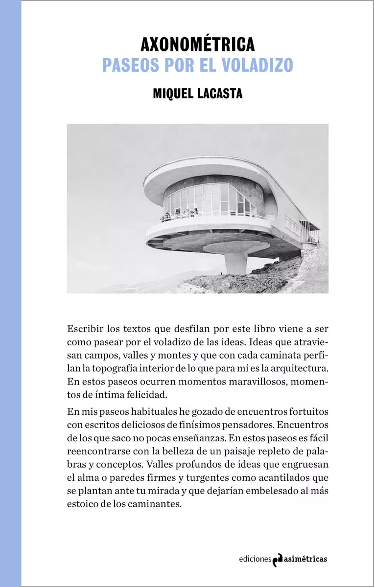 Portada del Libro Axonometrica de Miquel Lacasta Codorniu - 9788417905255