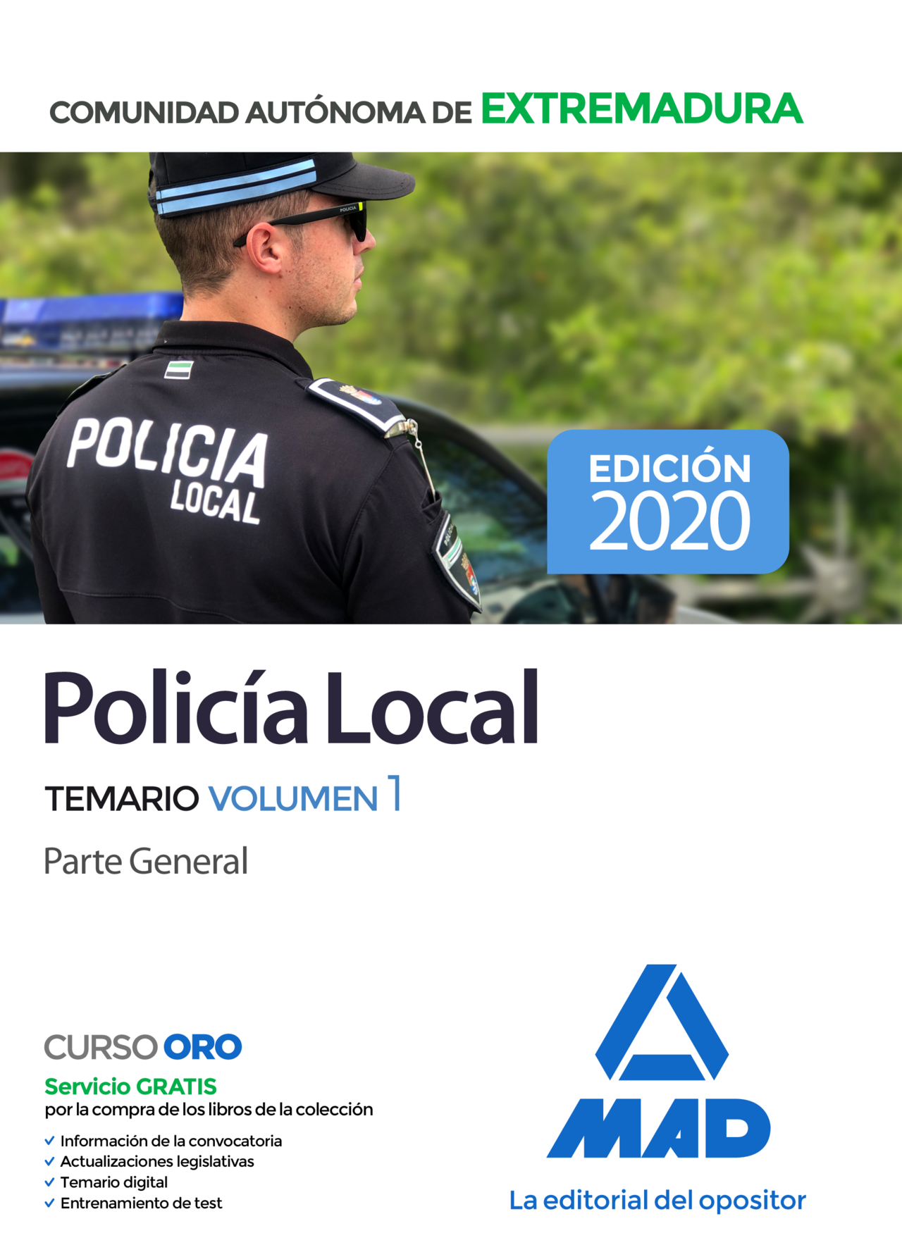 Portada del Libro Policia Local De Extremadura. Temario (Vol. 1) Parte General de Moises Cayetano Rodriguez - 9788414237267