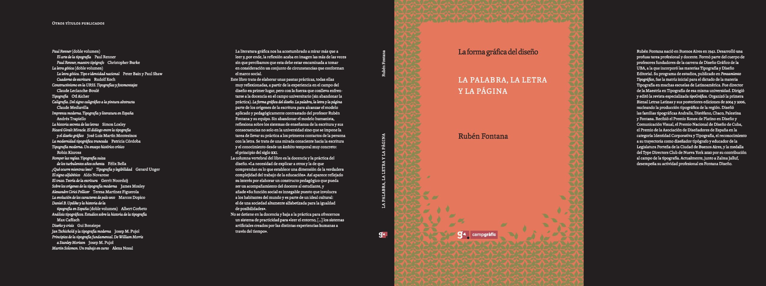 Portada del Libro La Palabra La Letra Y La Pagina de Ruben Fontana - 9788496657564