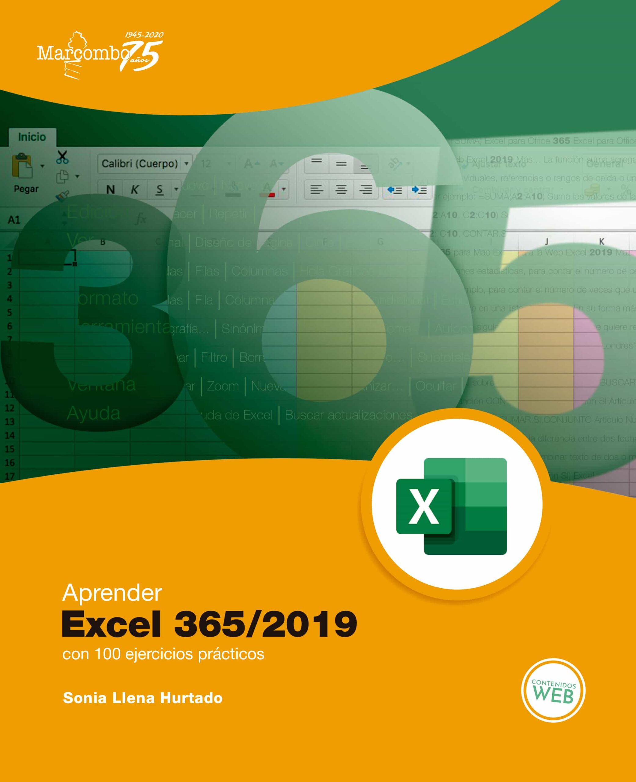 Portada del Libro Aprender Excel 365/2019 Con 100 Ejercicios Practicos de Sonia Llena Hurtado - 9788426728173