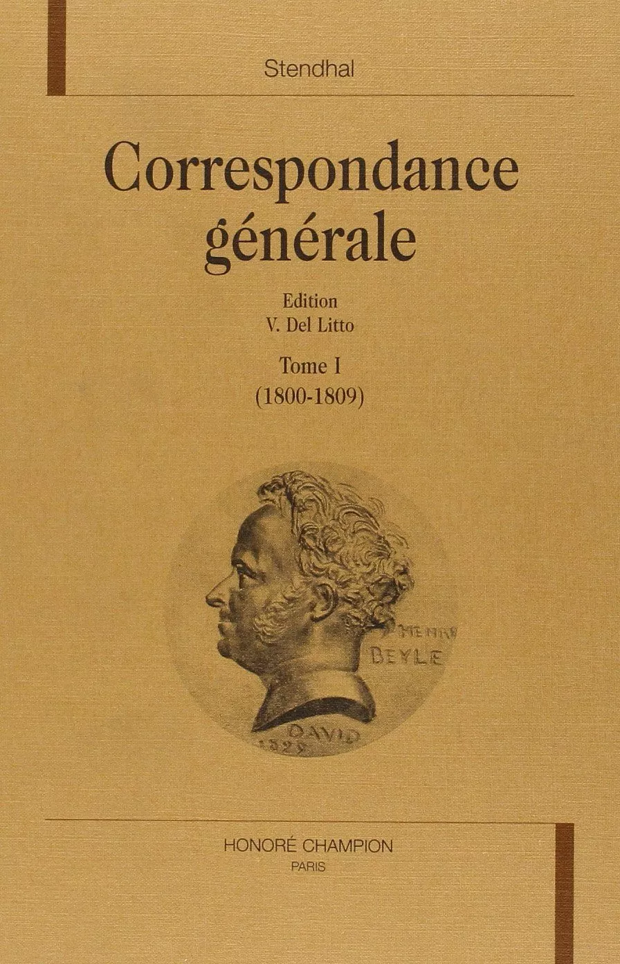 Portada del Libro Correspondance Generale (1800-1809) (Vol. 19 de Stendhal - 9782852037878