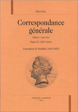 Portada del Libro Correspondance Generale (1842-1853) (Vol. 6) de Stendhal - 9782745302618
