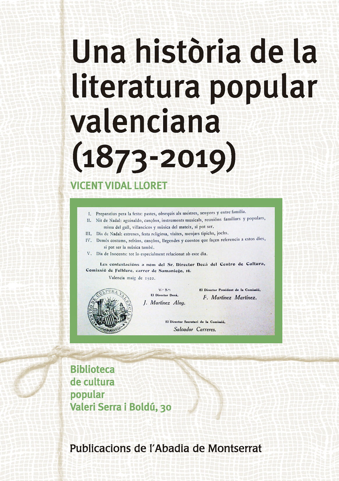 Portada del Libro Una Història De La Literatura Popular Valenciana 1873-2019 de Vicent Vidal Lloret - 9788491911012