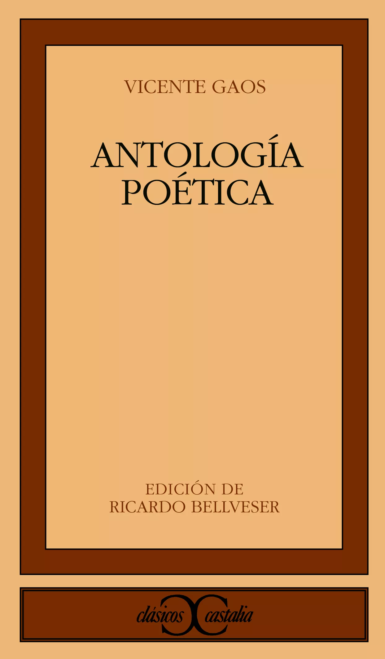 Portada del Libro Antologia Poetica de Vicente Gaos - 9788497401937