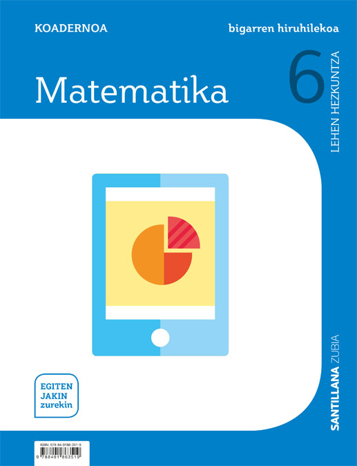 Portada del Libro 6-2Leh Koadernoa Matematika 6º Primaria Saber Hacer Contigo de Vv.Aa. - 9788491863519