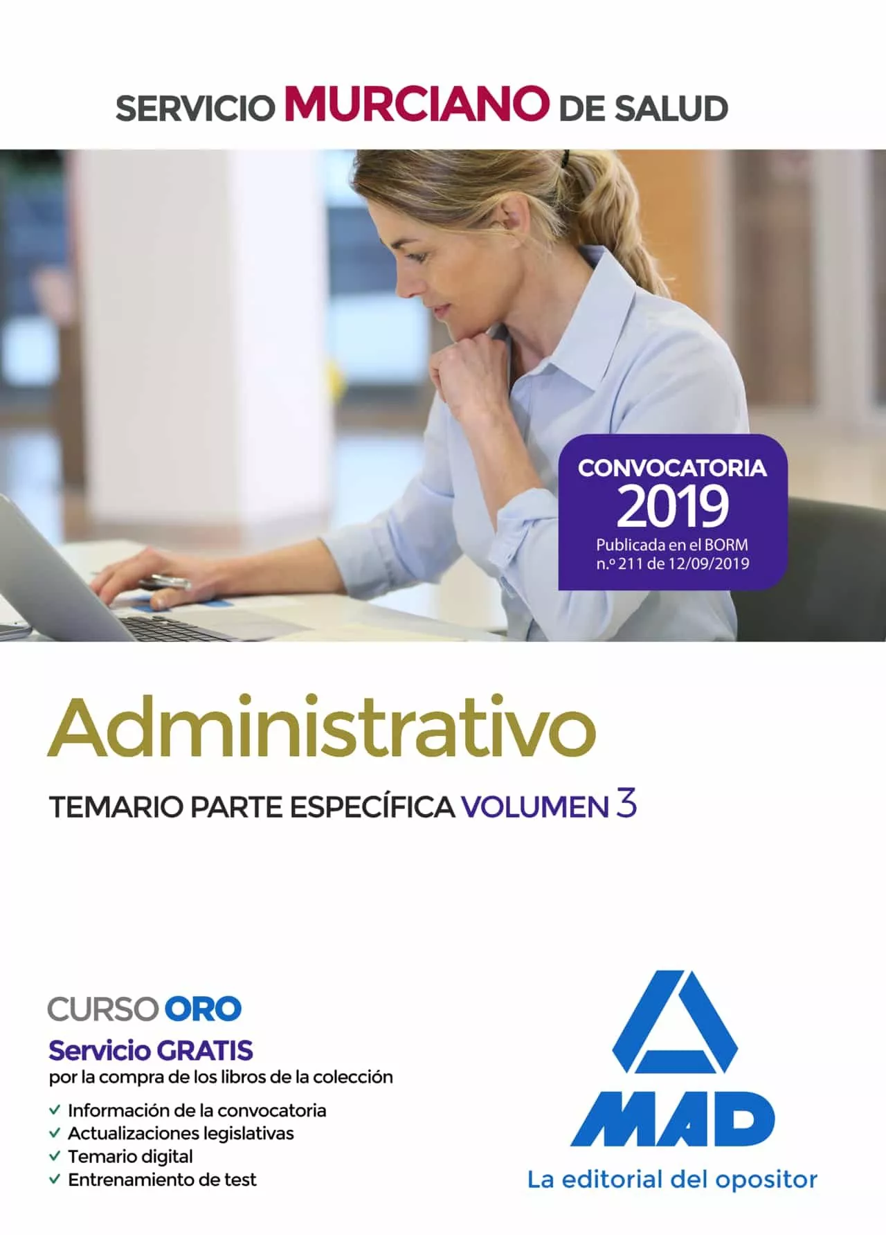 Portada del Libro Administrativo Del Servicio Murciano De Salud. Temario Parte Especific de Vv.Aa. - 9788414232293