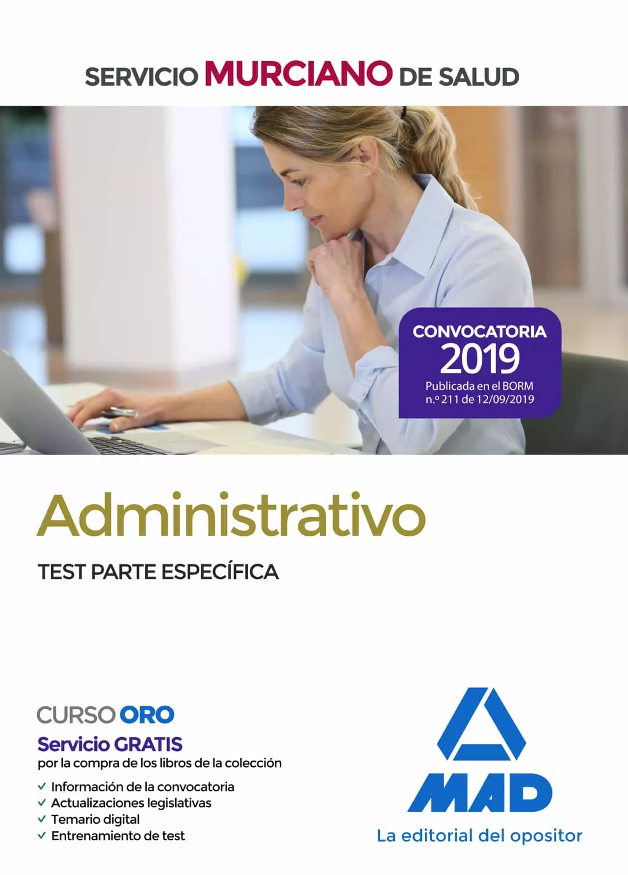 Portada del Libro Administrativo Del Servicio Murciano De Salud. Test Parte Especifica de Vv.Aa. - 9788414232385