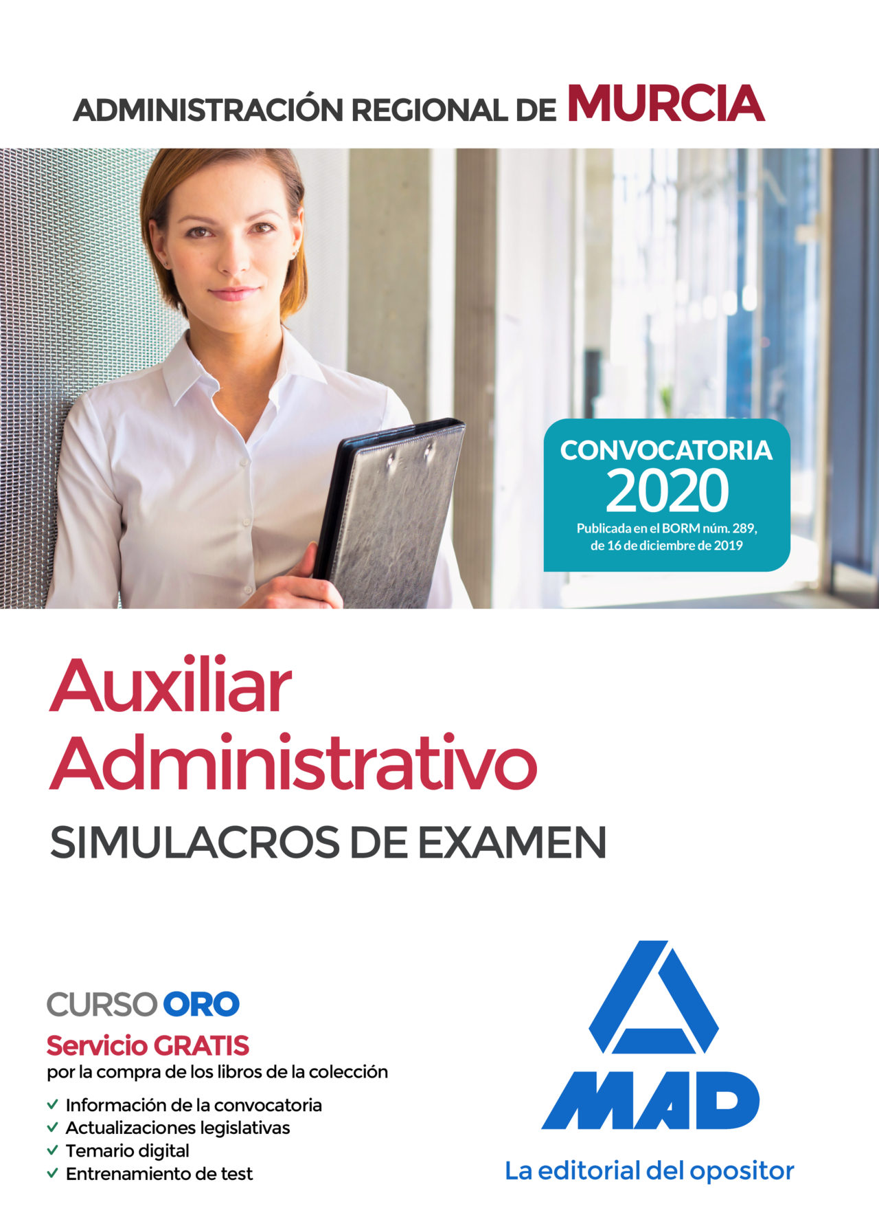 Portada del Libro Auxiliar Administrativo De La Administración Regional De Murcia. Simul de Vv.Aa. - 9788414235430