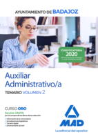 Portada del Libro Auxiliar Administrativo Del Ayuntamiento De Badajoz. Temario (Vol. 2) de Vv.Aa. - 9788414236338