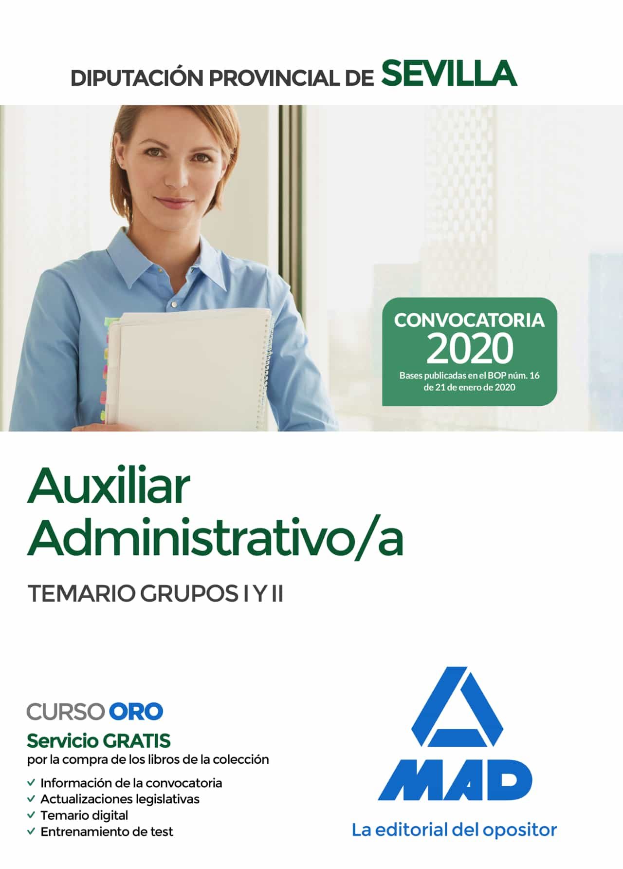 Portada del Libro Auxiliar Administrativo/A De La Diputación Provincial De Sevilla. Tema de Vv.Aa. - 9788414235126