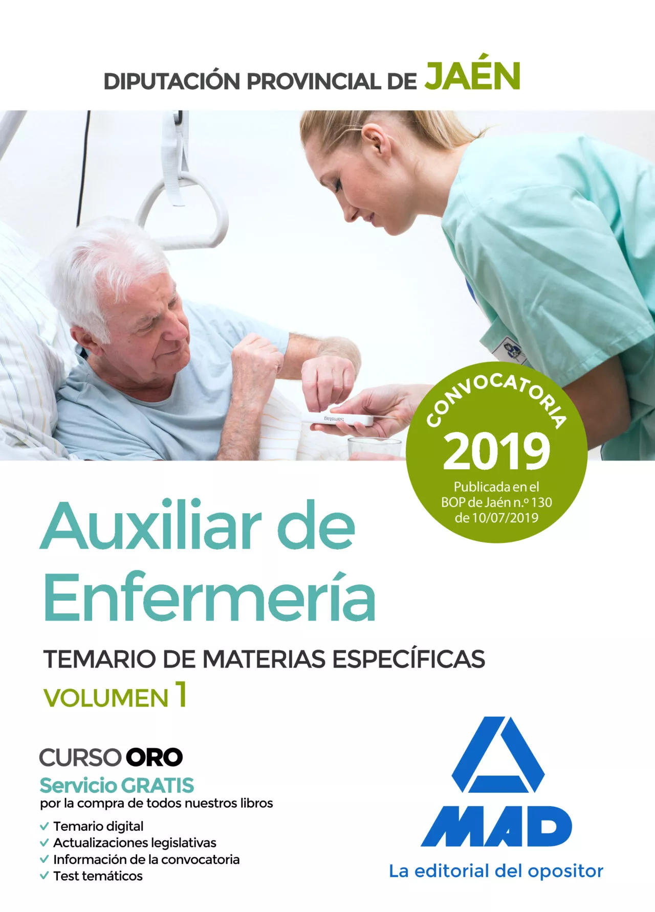 Portada del Libro Auxiliar De Enfermería De La Diputación De Jaén. Temario De Materias E de Vv.Aa. - 9788414231579