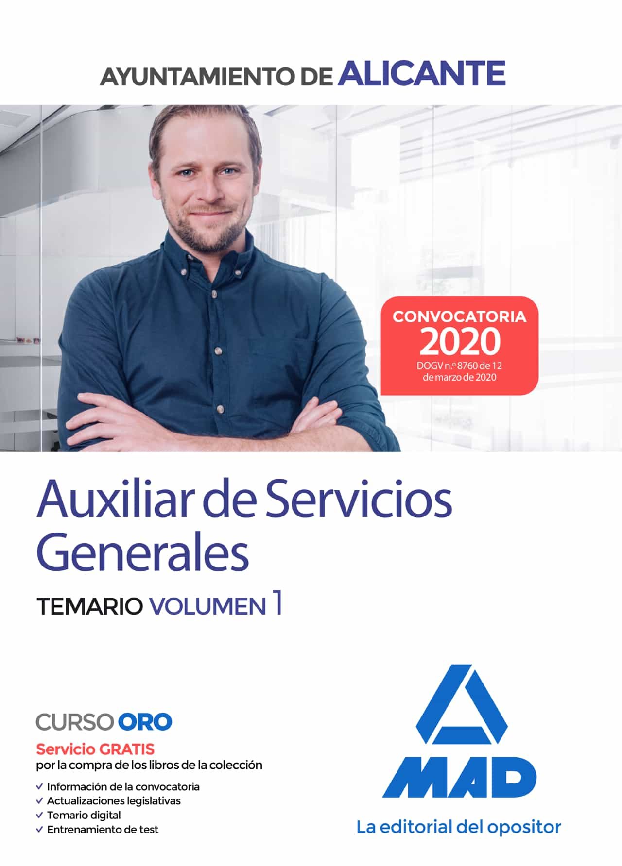 Portada del Libro Auxiliar De Servicios Generales Del Ayuntamiento De Alicante. Temario de Vv.Aa. - 9788414236482