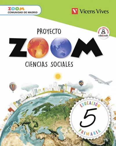Portada del Libro Ciencias Sociales 5º Primaria (Zoom) Madrid de Vv.Aa. - 9788468268323