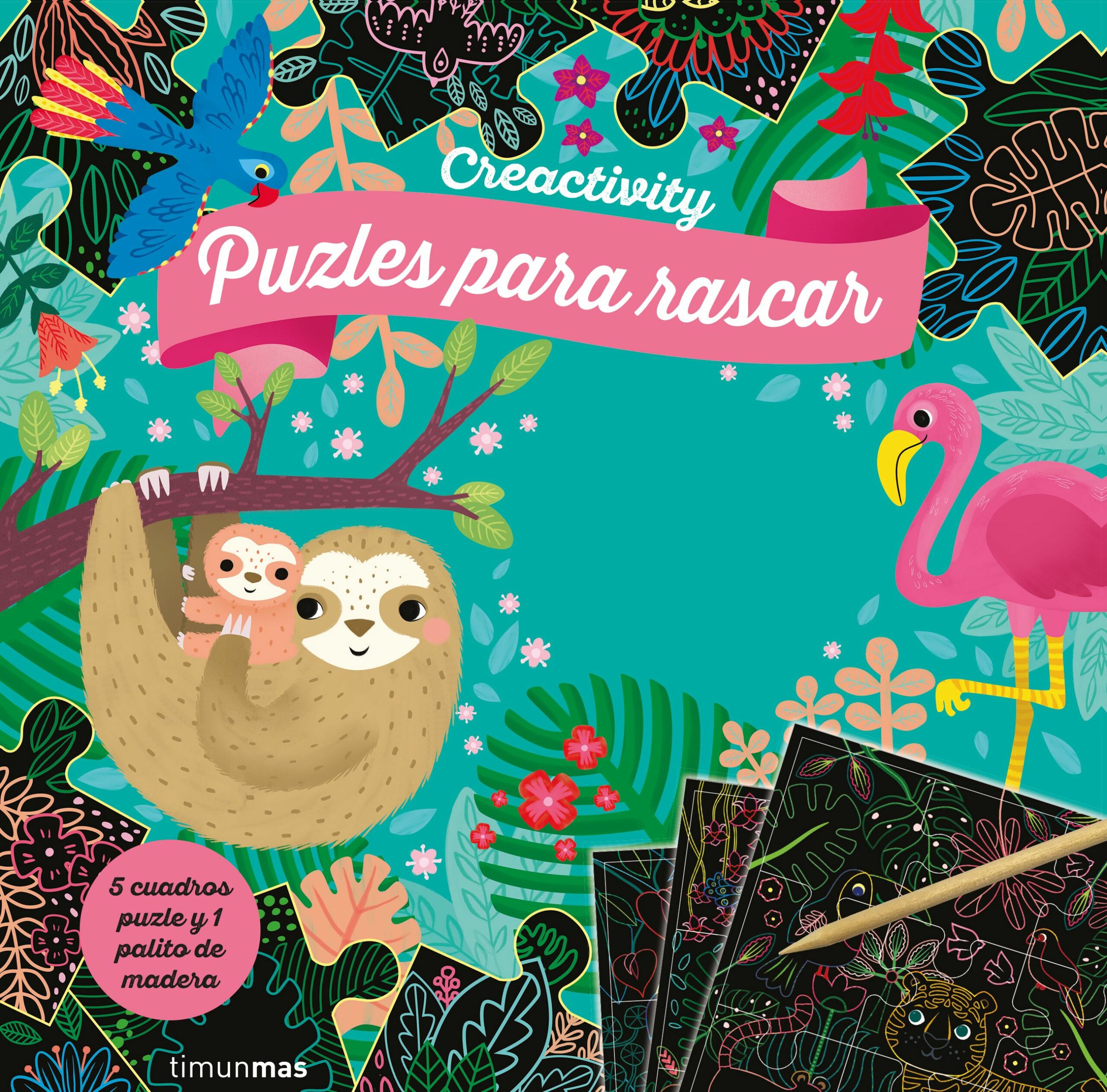 Portada del Libro Creactivity. Jungla. Puzzles Para Rascar de Vv.Aa. - 9788408225720