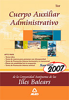 Portada del Libro Cuerpo Auxiliar Administrativo De La Comunidad Autonoma De Les Il Les de Vv.Aa. - 9788466564960