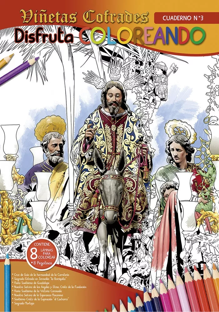 Portada del Libro Disfruta Coloreando Viñetas Cofrades 3 de Vv.Aa. - 9788409099597