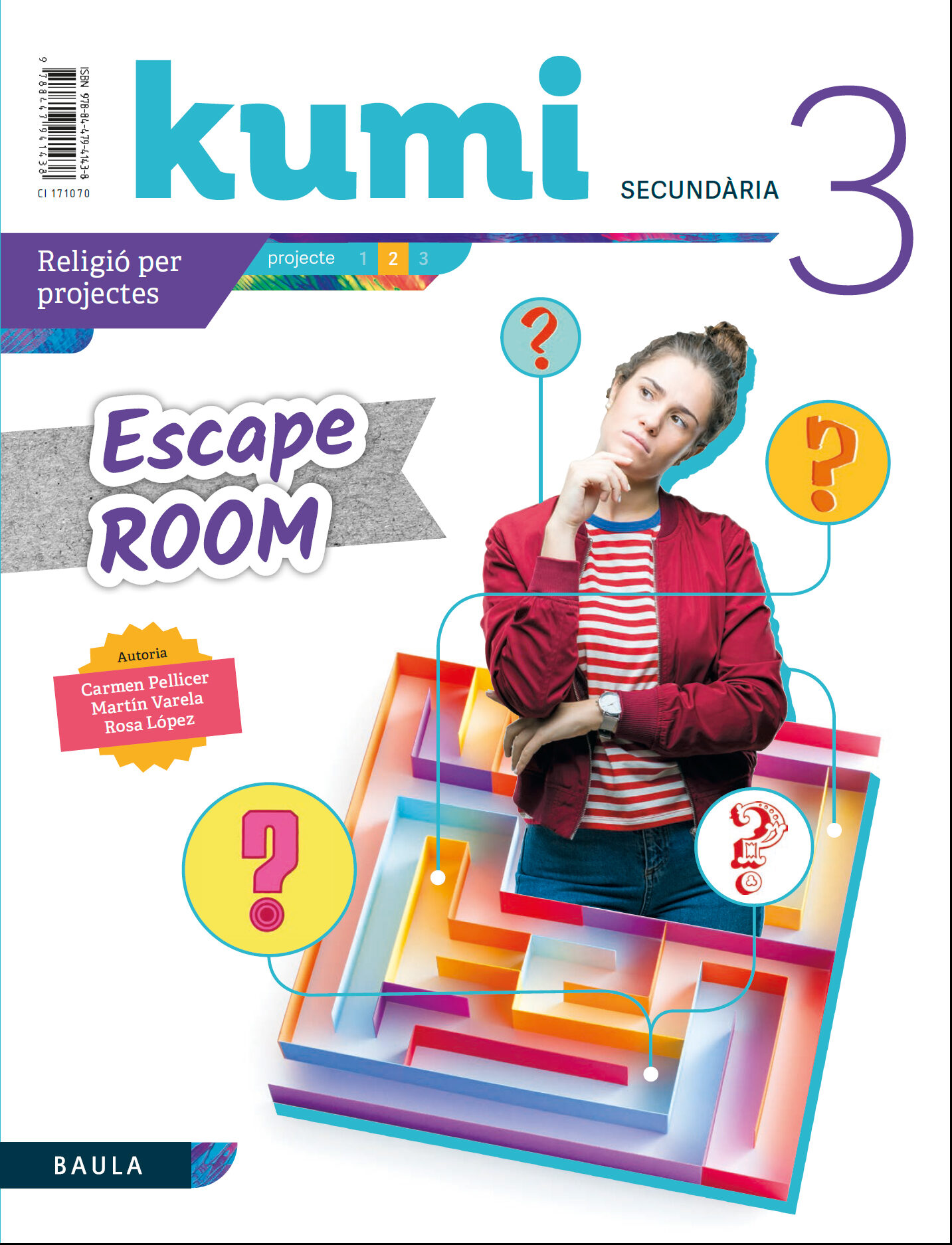 Portada del Libro Escape Room 3º Eso Kumi (Religió) de Vv.Aa. - 9788447941438
