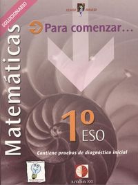Portada del Libro Matemaricas. 1º Eso. Solucionario de Vv.Aa. - 9788496547698