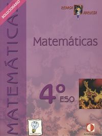 Portada del Libro Matematicas 4º Eso. Solucionario de Vv.Aa. - 9788496547452