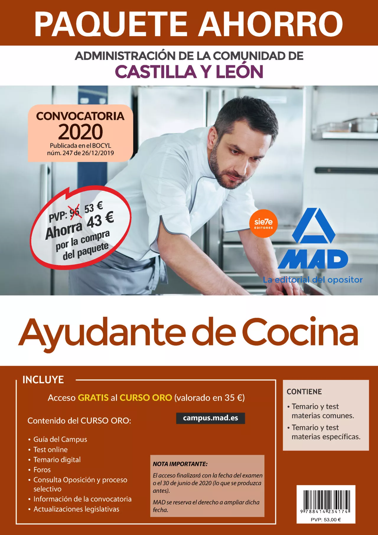 Portada del Libro Paquete Ahorro Ayudantes De Cocina De La Administracion De La Comunida de Vv.Aa. - 9788414234174