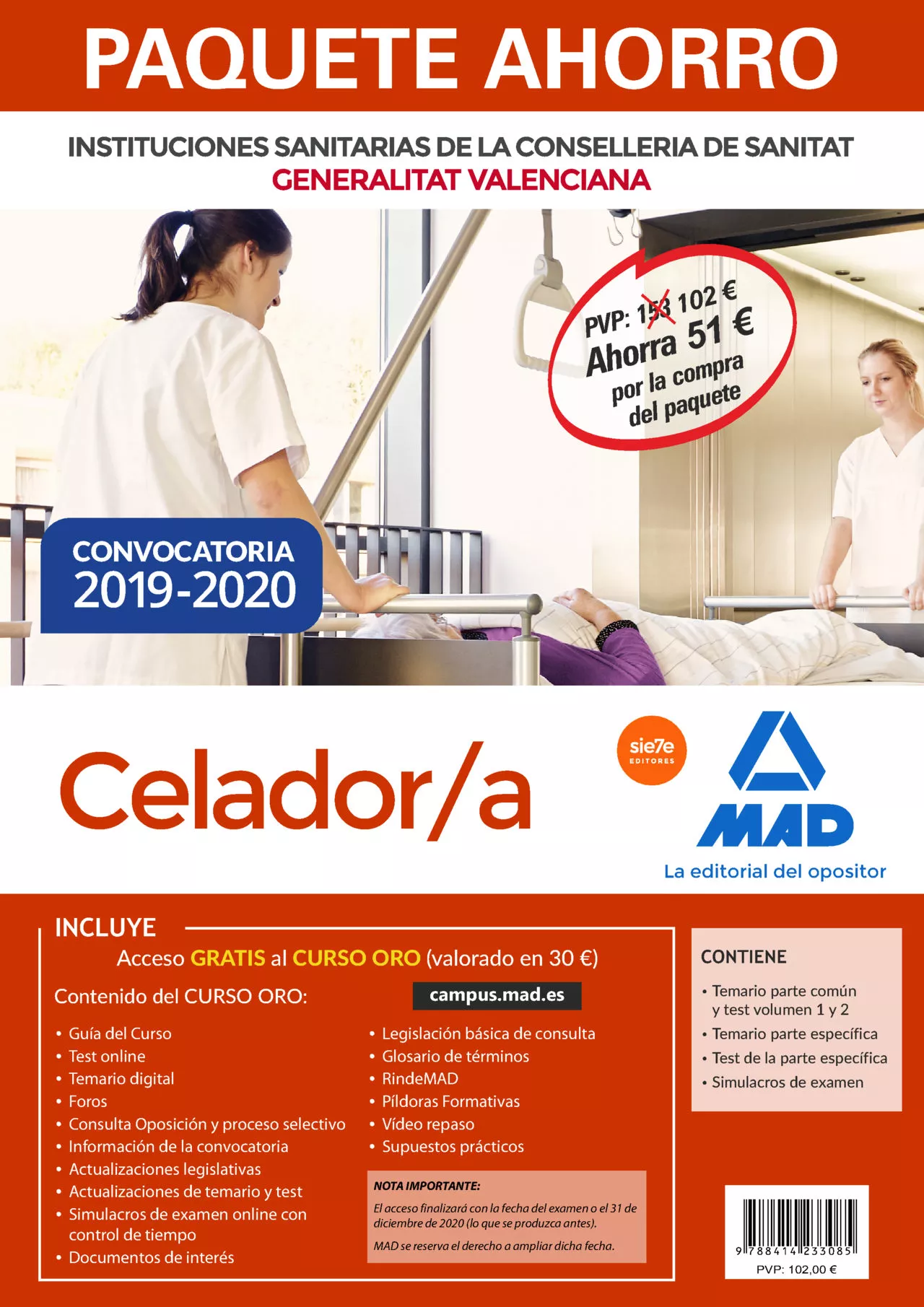 Portada del Libro Paquete Ahorro Celador/A De Instituciones Sanitarias De La Consel Leri de Vv.Aa. - 9788414233085