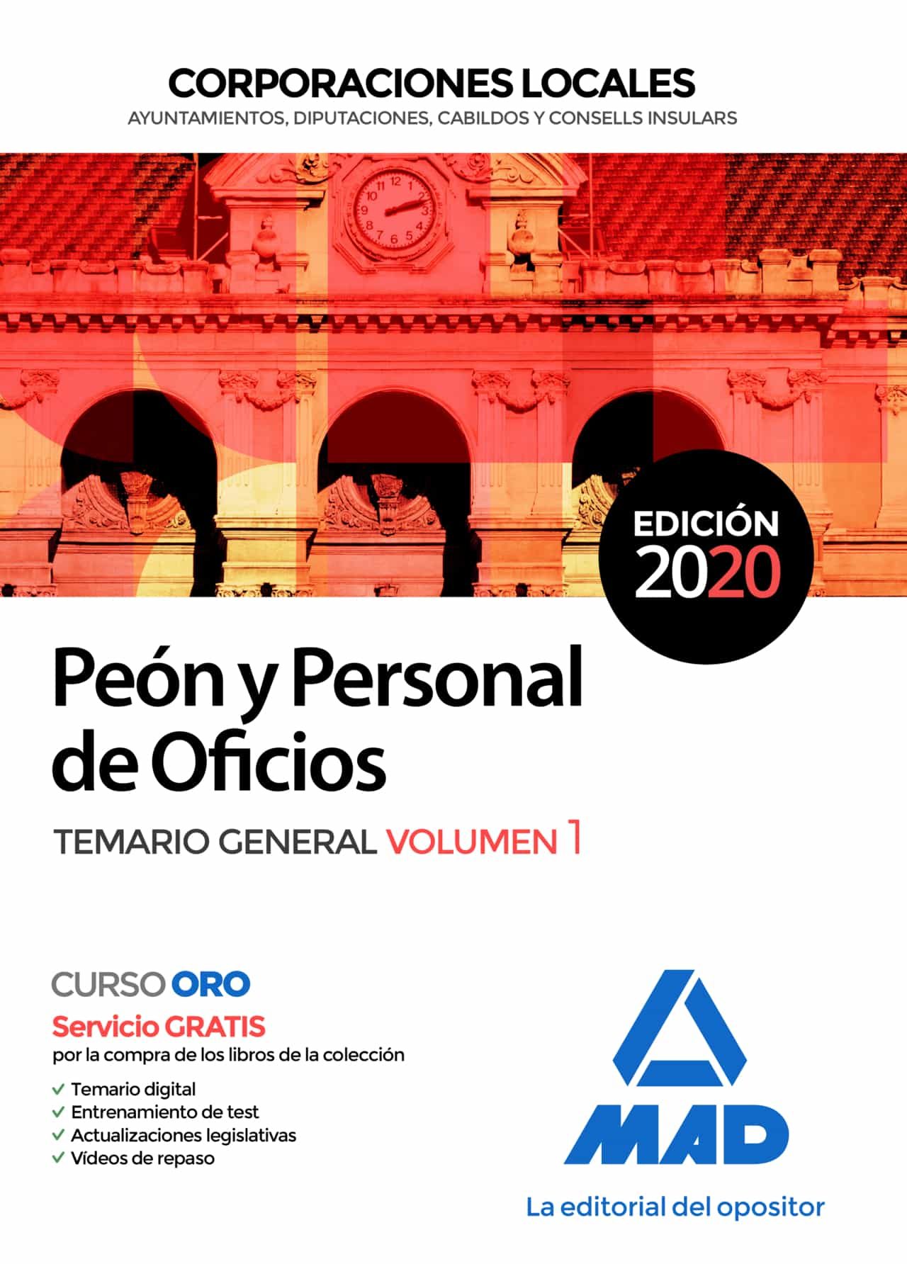 Portada del Libro Peon Y Personal De Oficios De Corporaciones Locales. Temario General ( de Vv.Aa. - 9788414236659