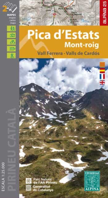 Portada del Libro Pica D Estats: Mont-Roig Vall Ferrera - Valls De Cardos (1:25000) de Vv.Aa. - 9788480908214